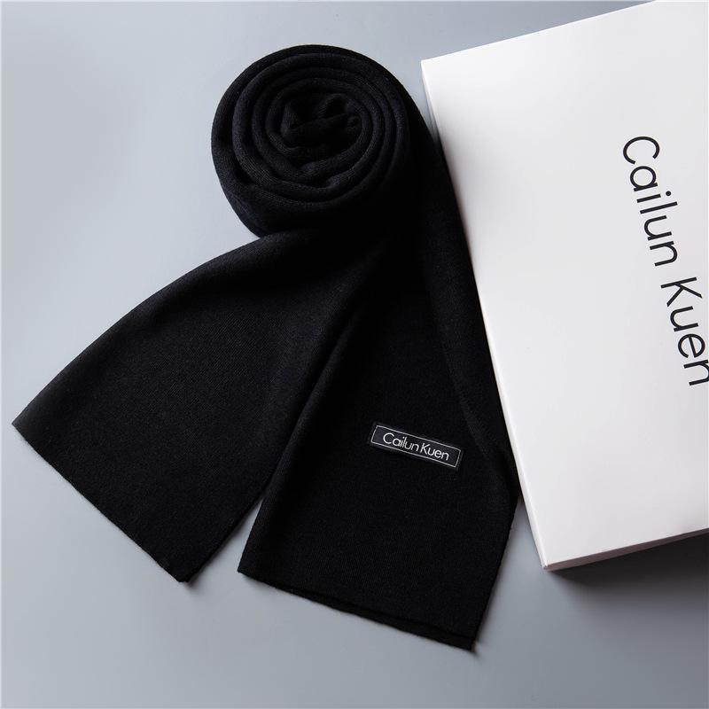 2026 New Men's Wool Plaid Scarf – Trendy Knitted Korean Style, Versatile and Warm Winter Accessory