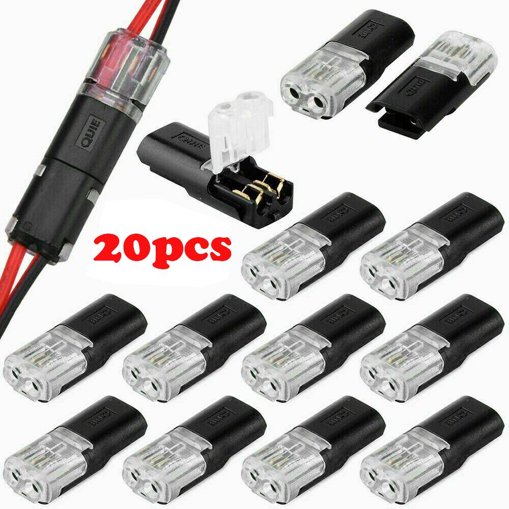 10pcs 2p Spring Connector wire with no welding no screws Quick Connector cable clamp Terminal Block 2 Way Easy Fit for led strip