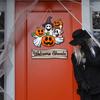 Frohes Halloween Türschild für Haustür, Hängendes Holzschild mit Geist und Kürbis, Gruseliger Willkommenskranz für Baum, Tür, Wand, Partyzubehör