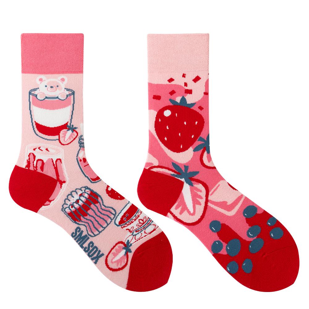 Calzini AB Asimmetrici Trendy Divertenti per Coppia Anatra Mandarina Colorati Calzini a Mezza Gamba SMLSOX
