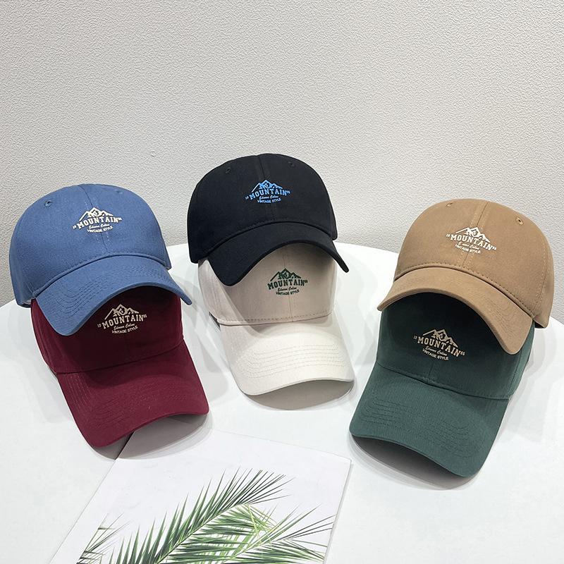 Unisex Cotton Caps Mountain Embroidery Vintage Baseball Cap Men Women Adjustable Casual Outdoor Streetwear Sports Sunscreen Hat