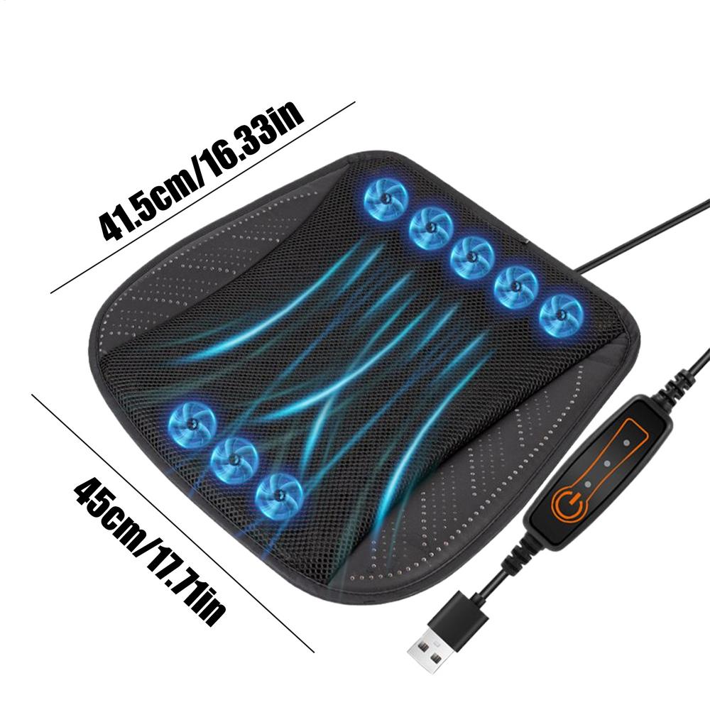 Cooling Car Seat Cushion Ventilated Seat Cushion 3-speed Ergonomic Supportive Mat For Vehicle Driver Back Sitting Travel Elderly