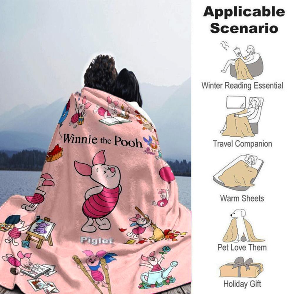 Winnie Pooh Adventures Flannel Blanket Super Soft Warm Cozy Blanket For Sofa Bed Office Travel Allseason Home Decor Gift