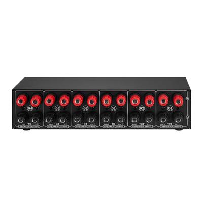 LINEPAUDIO 2 In 4 Out Speaker Selector Switch Box 4 Zone Amplifier and Speaker Selector with Volume
