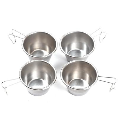 Sierra Cup Tea Coffee Sets of 4 Stainless Steel with Folding Handle 30ml and 70ml Options Perfect for Travel Camping