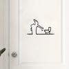 Toilet Signs 2D Flat Metal Bathroom Sign La Linea Minimalist Line Art Car Sticker Self Adhesive WC Toilet Iron Art Corner Decor