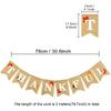 Whaline Thankful Burlap Banner with Rustic Thanksgiving Garland Fall Maple Leaves Decorations Thanksgiving Mantel Fireplace Wall Hanging for Autumn