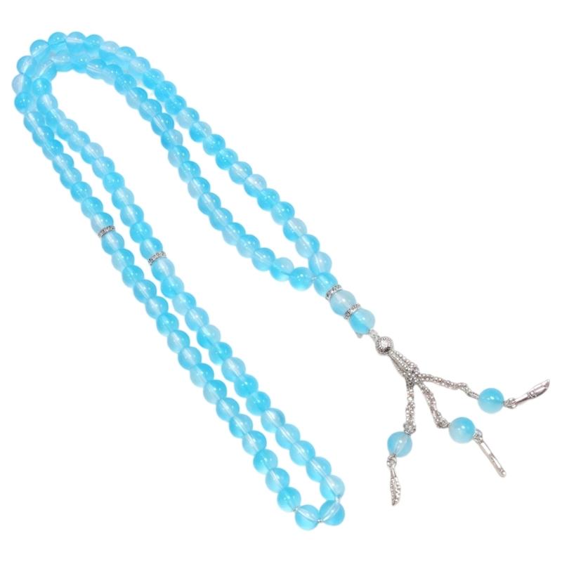 99 Beads Double Tone Simulated Agate Bracelet Lightweight Handmade Jewelry For Formal Event And Daily Wear