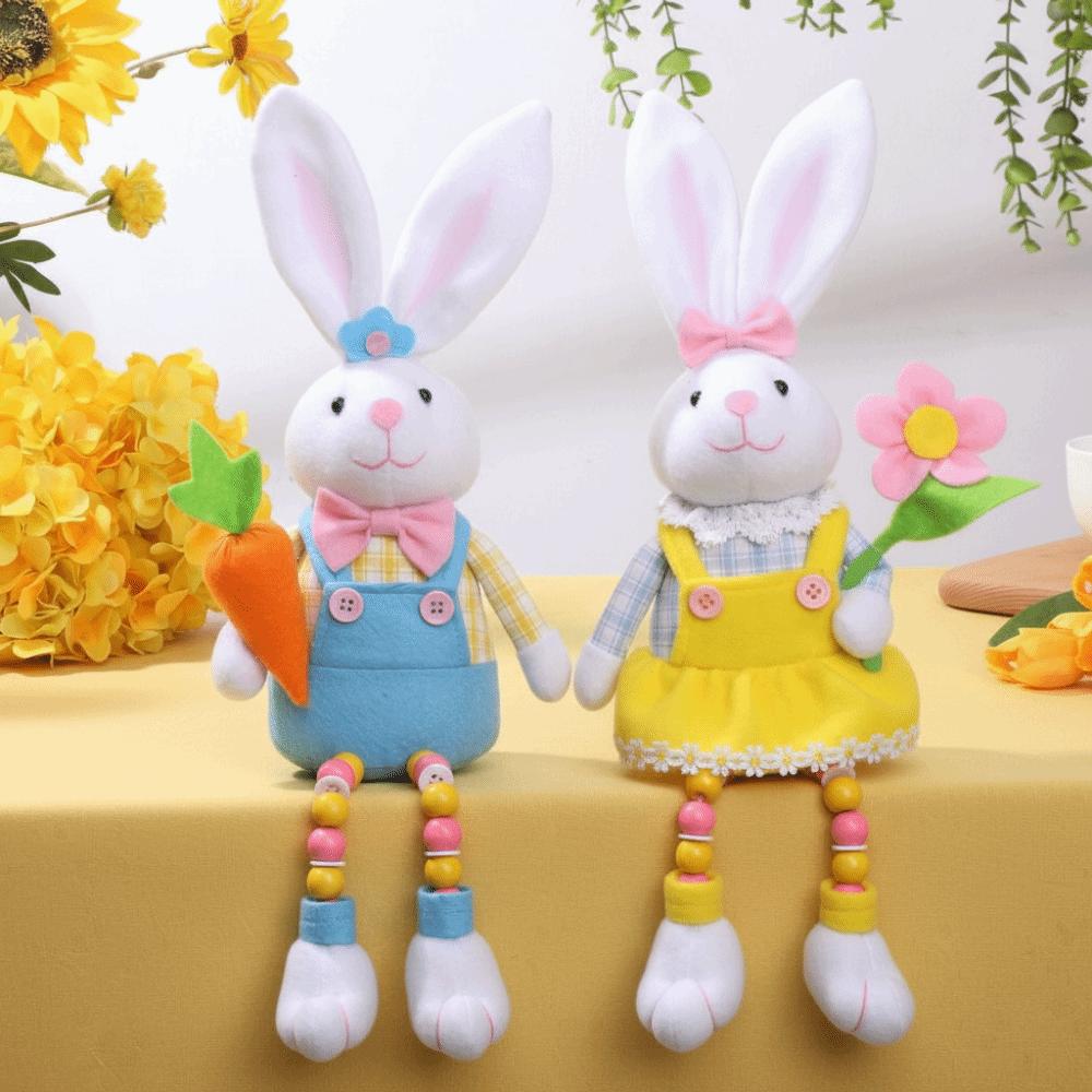 Realistická ozdoba Velikonoční králíci Plyšové postavičky Stojící panenky Králíci držící ředkvičku Držící květiny Panenky králíčků