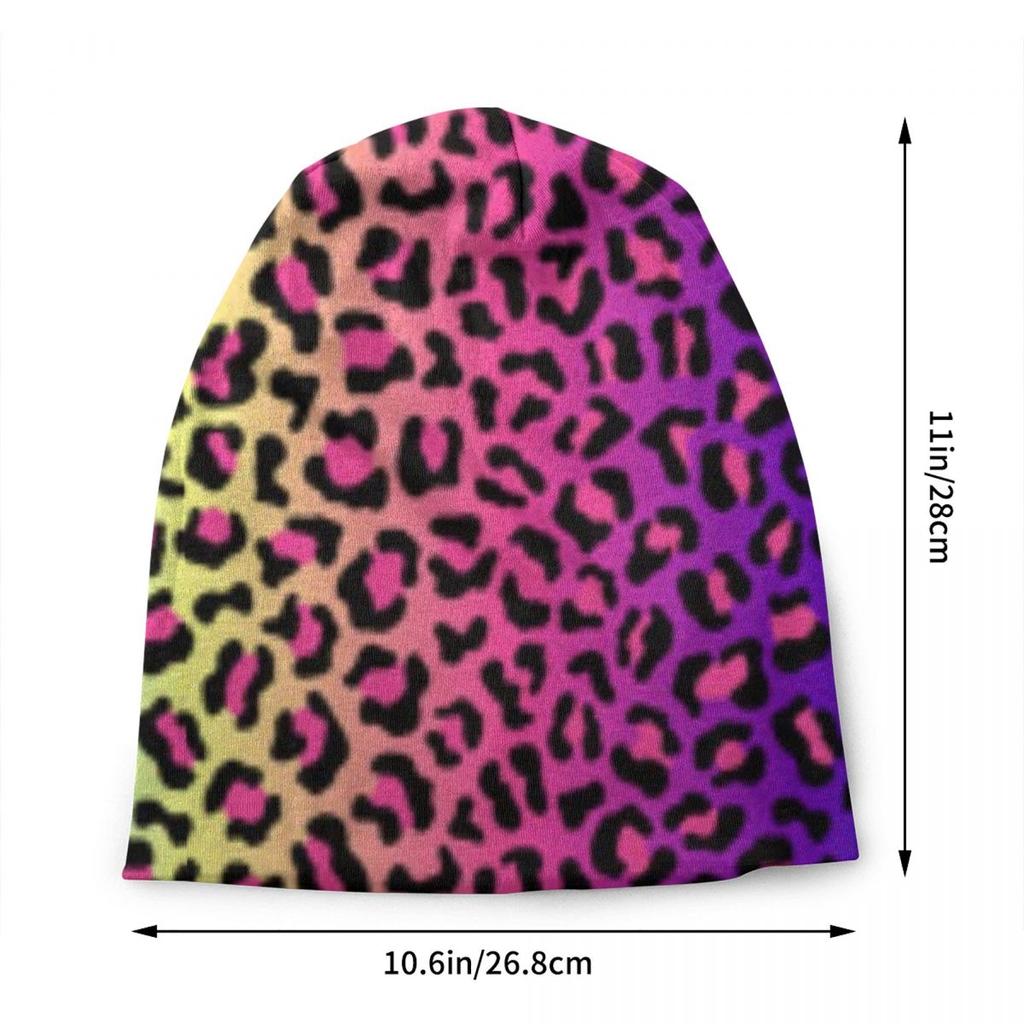 Rainbow Animal Leopard Skullies Beanies Caps Unisex Outdoor Winter Warm Knitting Hat Adult Spots African Animal Fur Bonnet Hats