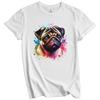 Pug Rainbow Watercolor Portrait Dog Lover T-Shirt - Pug Gift