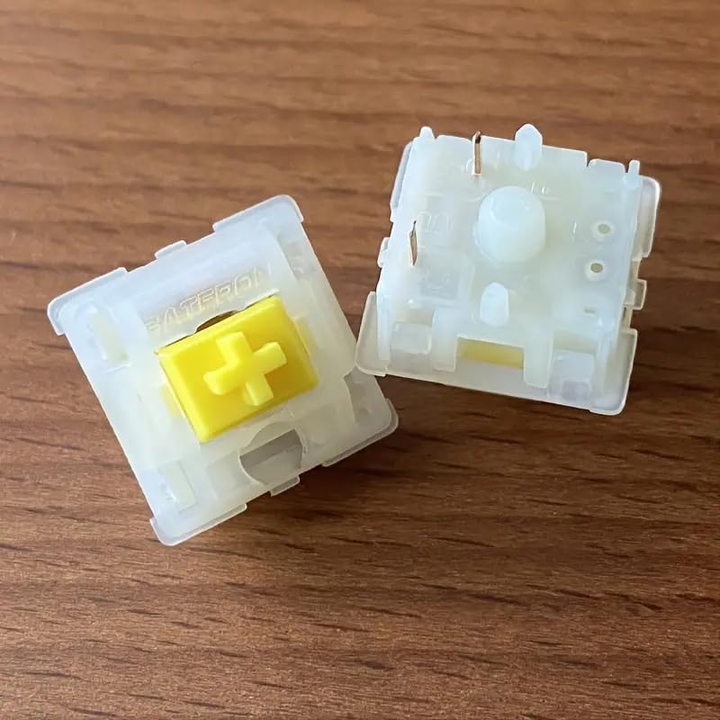 Gateron Milky Yellow Pro Switches, Pre-lubricated, SMD RGB LED, KS-3 5-Pin Switches, Compatible with MX Mechanical Gaming Keyboards (72 Yellow