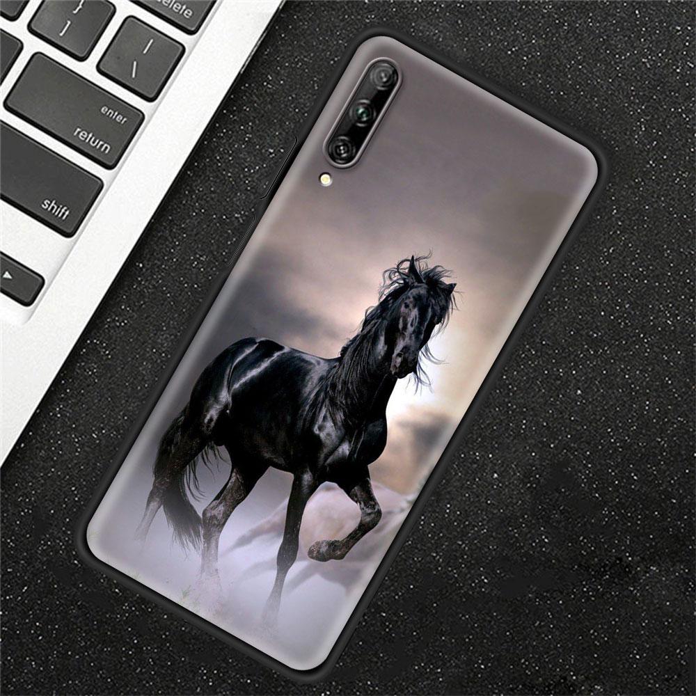 

Чехол для телефона для Huawei Y6 Y7 Y9 2019 Y9a Y8p Y7a Y6p Y8s Mate 40 20 30 10 Pro Lite, черный чехол в виде ракушки с бегущей лошадью и животным Huawei Y8p