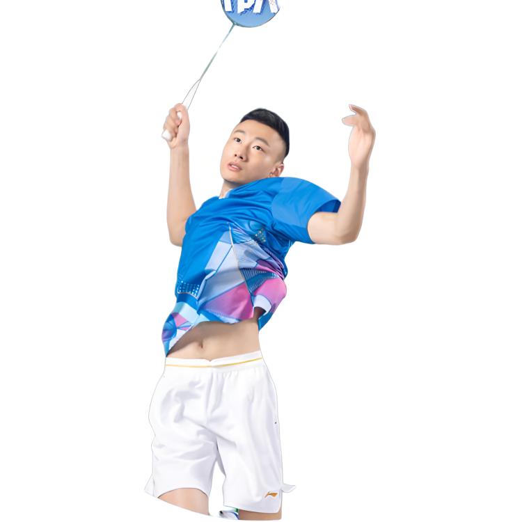 Li Ning International Team Competition Quick-Dry Short Sleeve T-Shirt Breathable Comfortable Cool Matchwear Badminton Shirt Men Tops Blue AAYU127-4