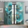2pcs   Curtain Popular  print Blue Turquoise Floral Mandala Durable Polyester (without rod) Decorations For Home Ldeal for