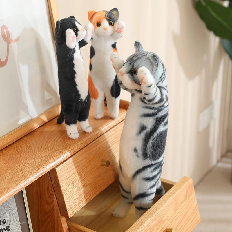 25c mAmuzant Bucurie Drăguț Moale Poziție în Picioare Jucării de Pluș Pisică Perna Pauză Păpușă Decor Acasă pentru Copii Fată Cadou