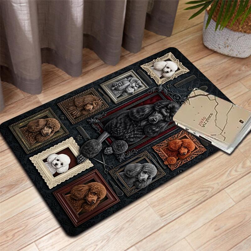 Poodle Portrait Gallery Pattern Rug Floor Mat for Living Room or Bedroom Soft and Comfortable Carpet a Gift for Birthday and Holiday.