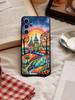 Coque de téléphone Paysage Fantaisiste Nuit Étoilée Pour Samsung S26,S25,S24,S23,S22,S21,S20,S30,Ultra,Plus,Fe,Note,5G Housse Noire