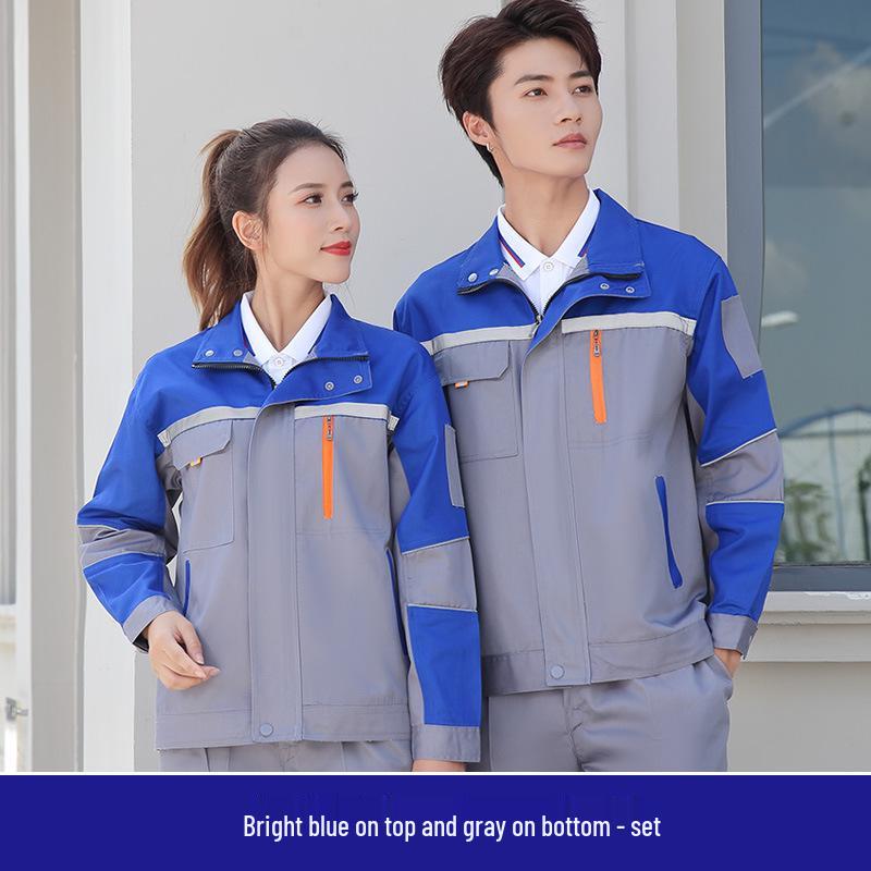 Men's Dirt-Resistant Reflective Workwear Set - Long Sleeve, Wear-Resistant for Autumn/Winter.