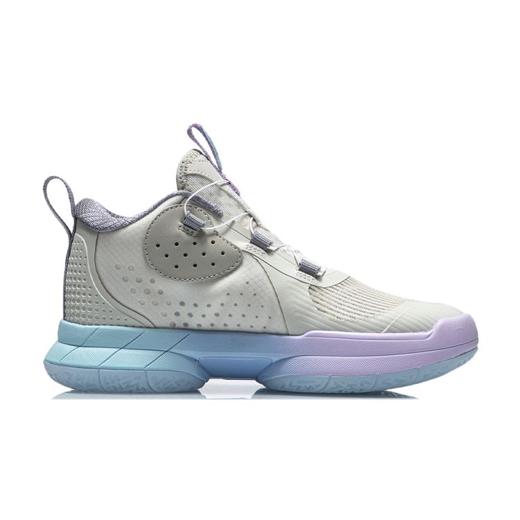 Li Ning Wade Rebirth Anti-Slip Shock Absorbing Durable Lightweight Rebound Mid-Top Kids Basketball Shoes Kids basketball shoes White Pink YKBR030-1