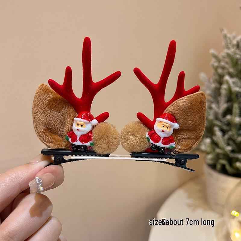 Mori Style Reindeer Antlers & Ears Hair Clip for Kids: Cute Christmas Headdress Accessory