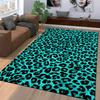 Teppich mit Leopardenmuster in Blau und Schwarz für die Wohnungsdekoration Geeignet für die Verwendung als Antirutsch für Wohnzimmer Schlafzimmer Sofas