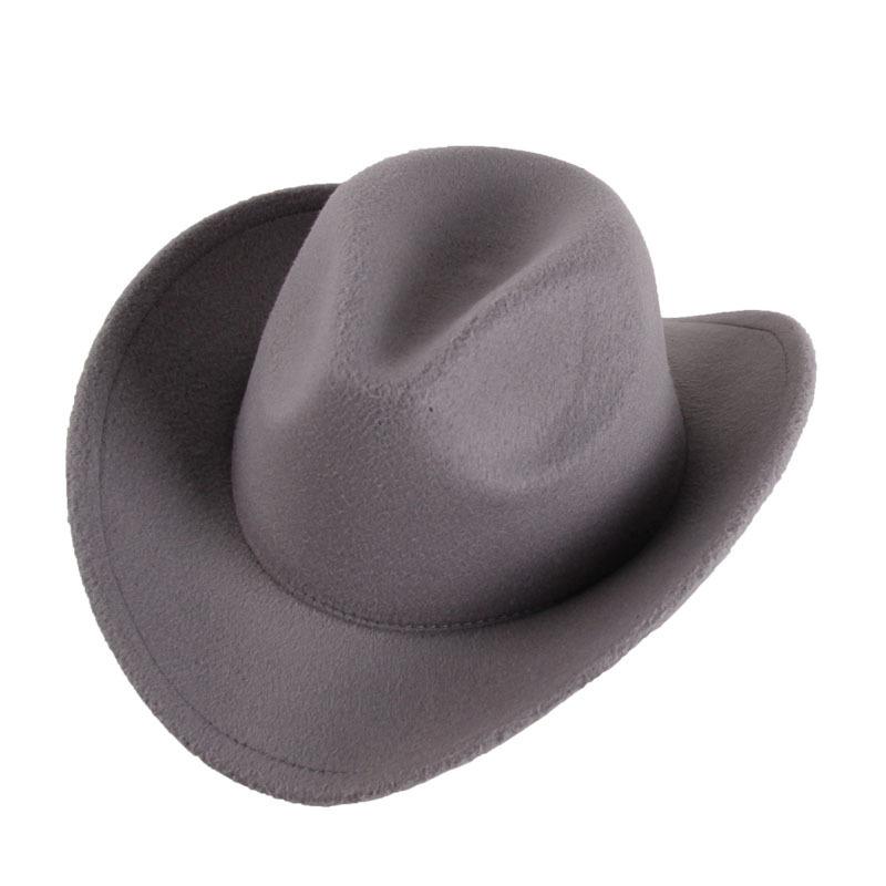Western Denim Crimped Hat Retro Woolen Jazz Hat Felt Top Hat For Men And Women