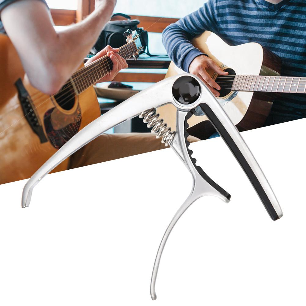 Guitar Capo Clamp Key Tuner Zinc Alloy for Folk Guitar Musical Instrument AccessoriesSilver