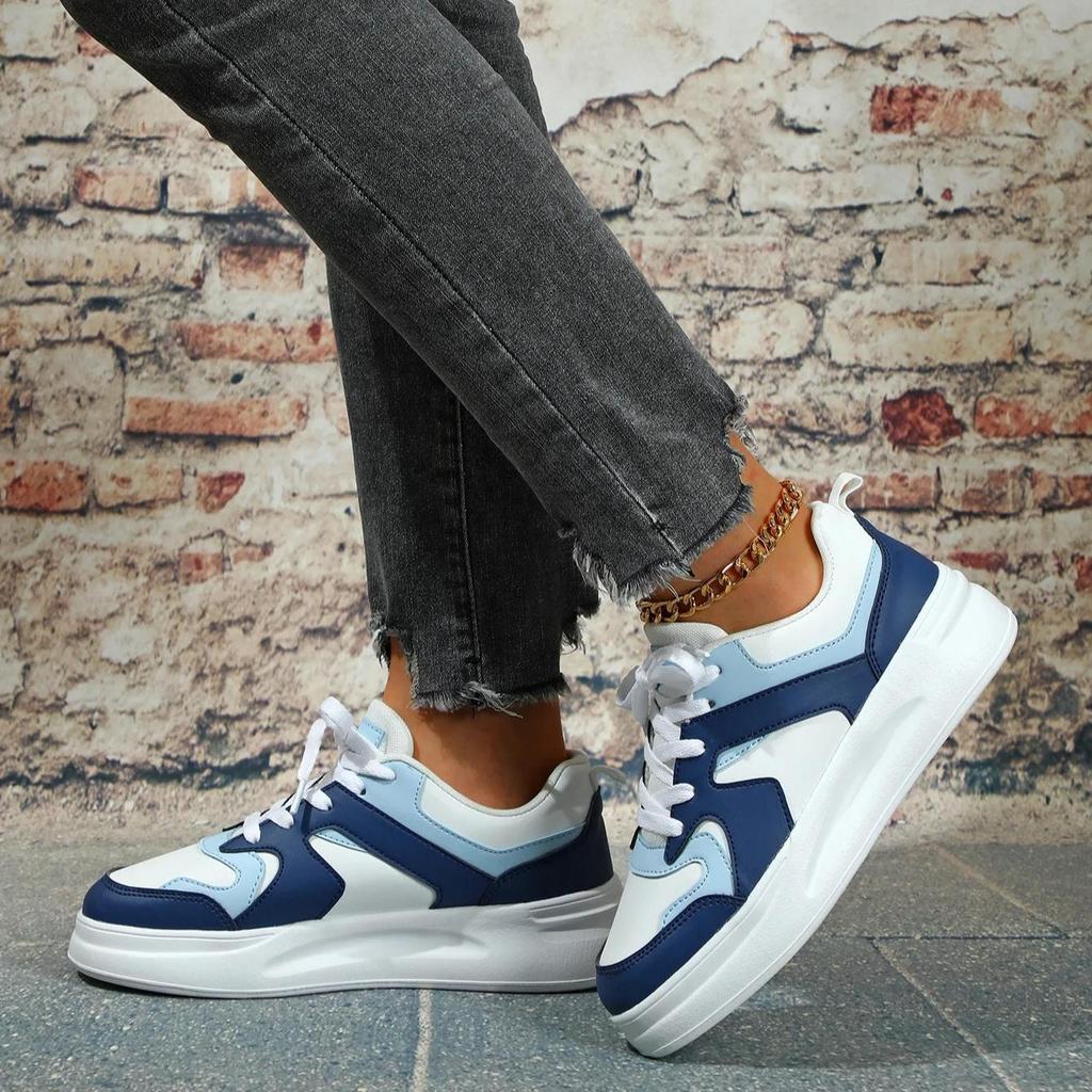 Fashion Board Shoes Ins Trendy Sneakers Women Men PU Leather Walking Shoes Casual Daily Shoes Platform Footwear Wear-resistant