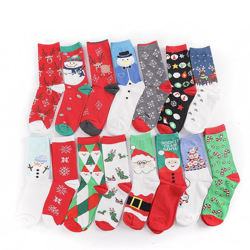 Hot Sale Women Christmas Socks Santa Claus Cotton Socks Autumn Snow Elk Gift Socks Crew Socks