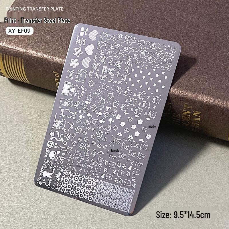 Butterfly Floral Lace Stripe Nail Art Transfer Plate