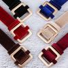 Simple Metal Square Buckle Thin Belt Women'S Dress Golden Velvet Long Shirt Sweater Accessories Tide
