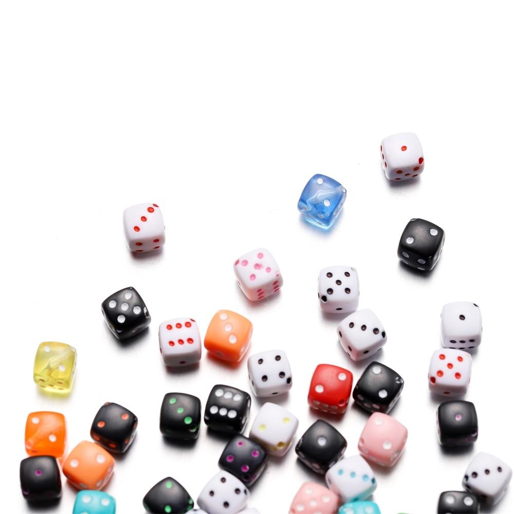 30Pcs/Lot 8mm Acrylic Dice Beads Square Shape Spaced Loose Beads for DIY Bracelet Necklace Charms Jewelry Making Accessories