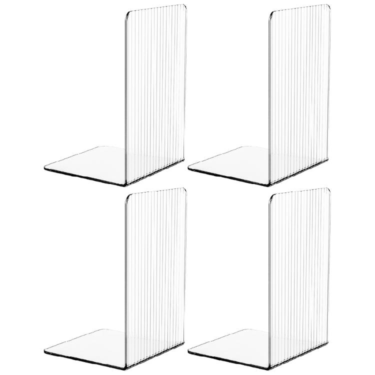 

4 Pcs Acrylic Bookends Clear Bookends Decorative Bookends Book End Book Holders Book Stoppers for Library Office 1