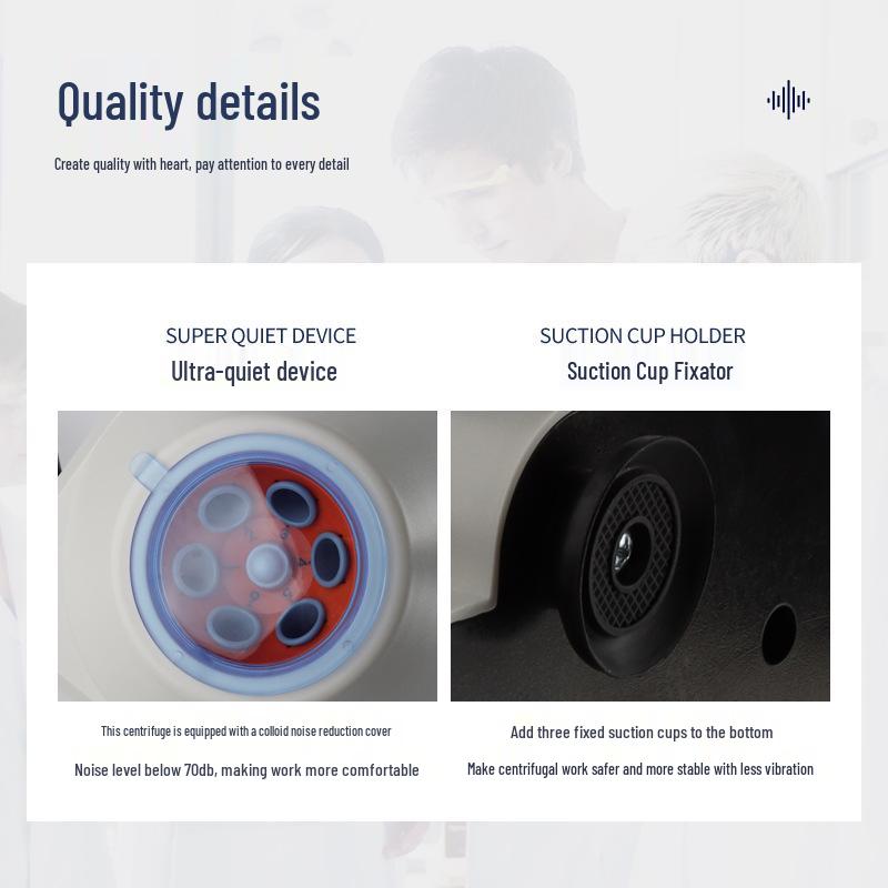 High-Power Desktop Electric Centrifuge with Timer and Speed Control for PRP Serum Separation - Ultra-Quiet Device.