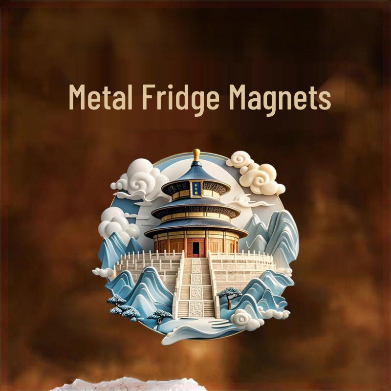 Temple of Heaven Landmark Metal Refrigerator Magnet - Cultural & Creative Travel Souvenir