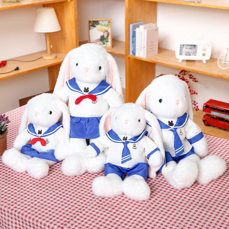 Cute Sailor Suit Cartoon Rabbit Plush Doll Toy For Kids Gift And Home Decor