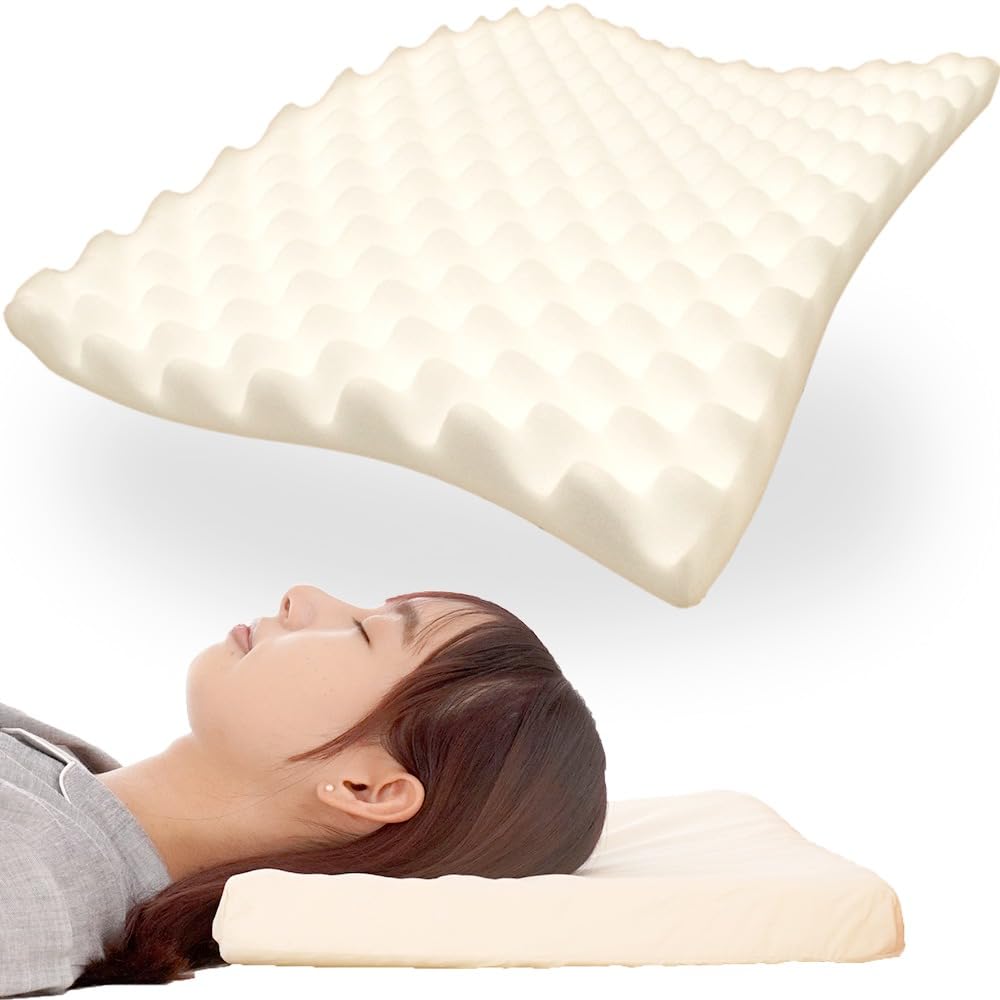 

Low-profile, high-resilience pillow, slim, approximately 4cm height-adjustable, textured urethane foam, firm, made in Japan, approximately 35 x 50cm,