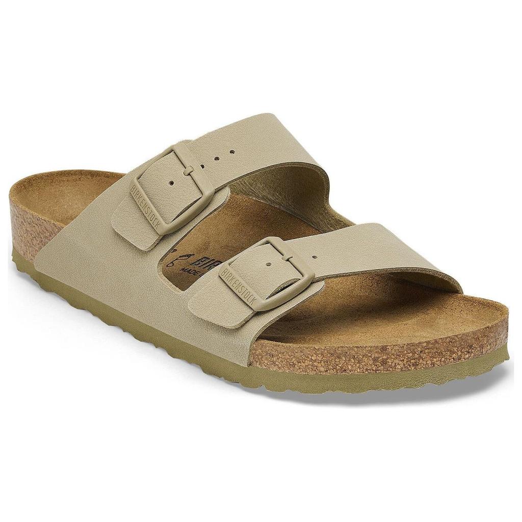 Birkenstock Leather Fashion Versatile Slide Sandals Unisex Sandals Khaki 1027697