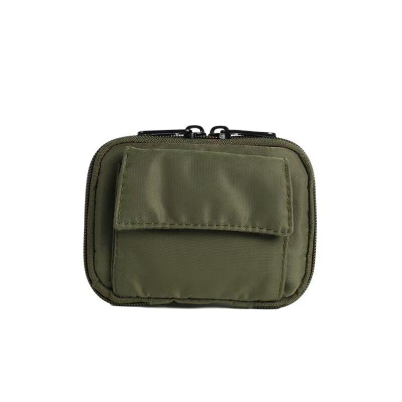 

Portable Casual Zipper Storage Small Bag Mini Keys Holder Card Pouch Leisure Travel Wallet for Men and Women армия зеленый