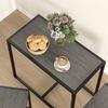 Dining Table and Chairs Set 2, Dining Room Sets, Rectangular Space Saving Table and 2 Chairs for Compact Kitchens, Steel Frame, Grey Wood-Effect