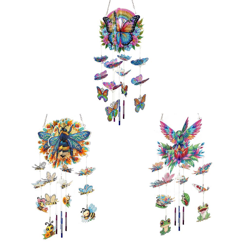 Garden DIY Acrylic Diamond Art Painting Hanging Ornament W/ Crystal Pendant Diamond Art Hanging Pendant for Adults Home Decor