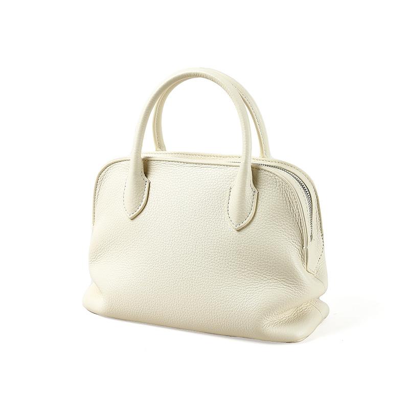 

Расслабленная маленькая сумка-саквояж из натуральной кожи для женщин, простая и оригинальная плиссированная сумка One Size бежевый