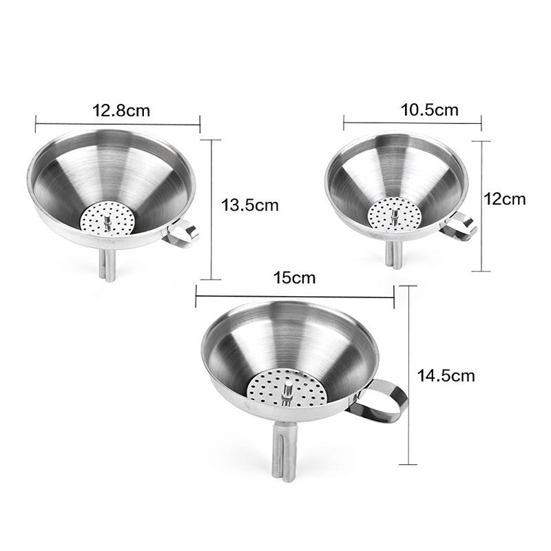 3 Sizes Stainless Steel Cone Funnel Pour Oil Wine Liquid Hopper Kitchen Home Tool Kitchen Tools & Gadgets Durable Funnel