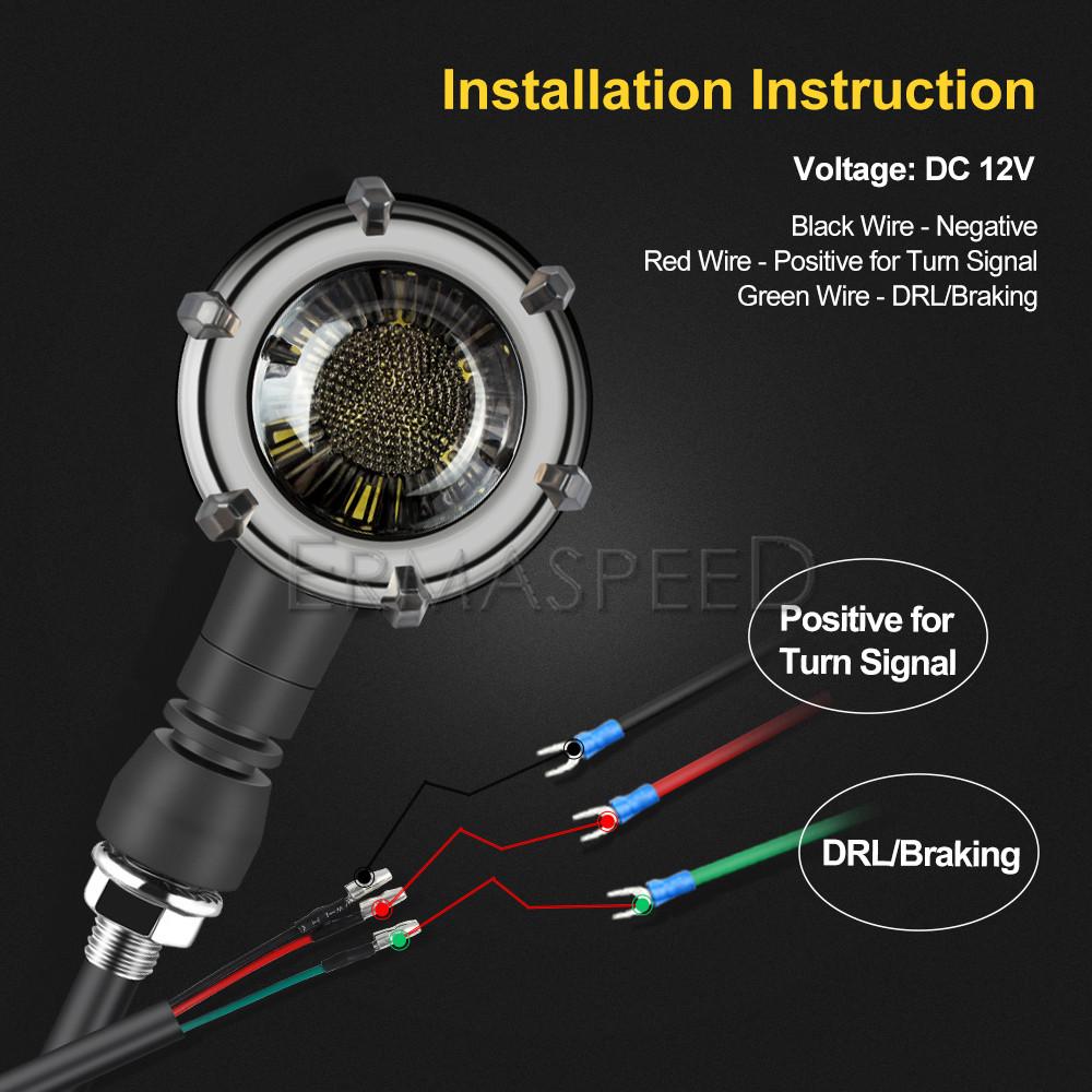 Sequential Flowing LED Motorcycle Turn Signals Lights Motorbike Brake Stop Signals Lamp Motorcycle Motorbike Scooter