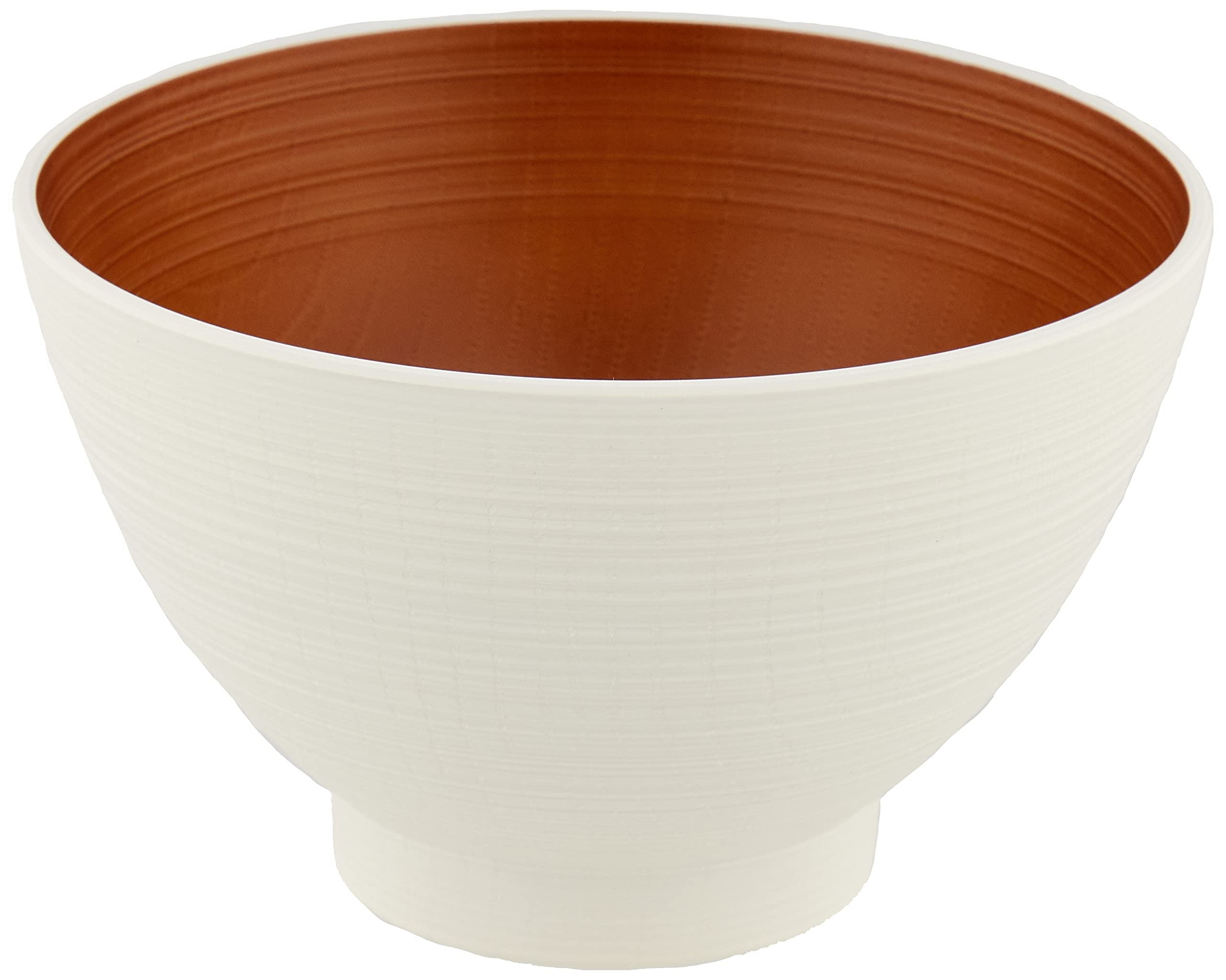 Yamanaka Lacquerware Nature Range Zelkova Wood Brushstroke Large Soup Bowl White Brown & M16945-4
