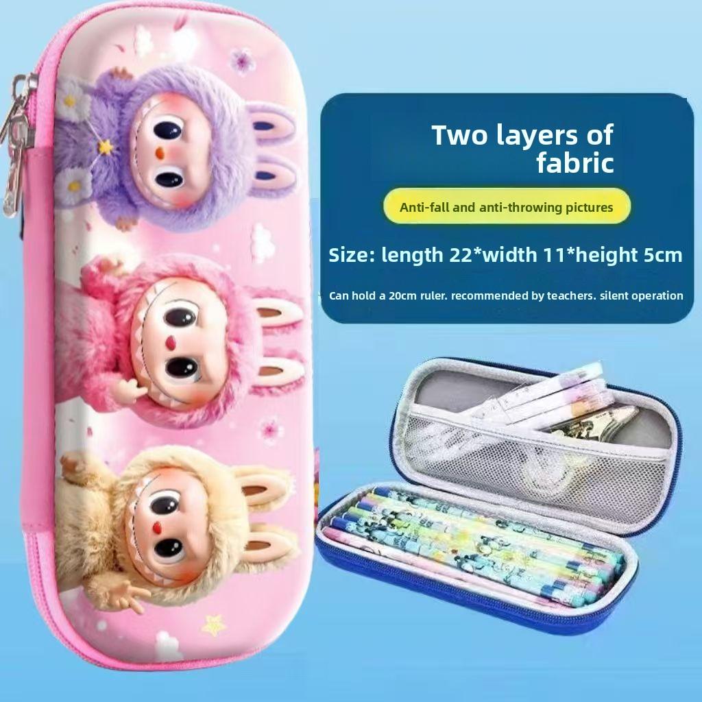 Primary School Students Stationery Box Girls Pencil Bag Kindergarten Children Large Capacity Pencil Case 3d Three-dimensional