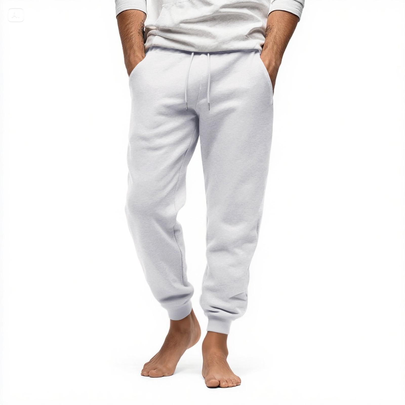 

Мужские свободные повседневные спортивные штаны с эластичной талией и кулиской M белый