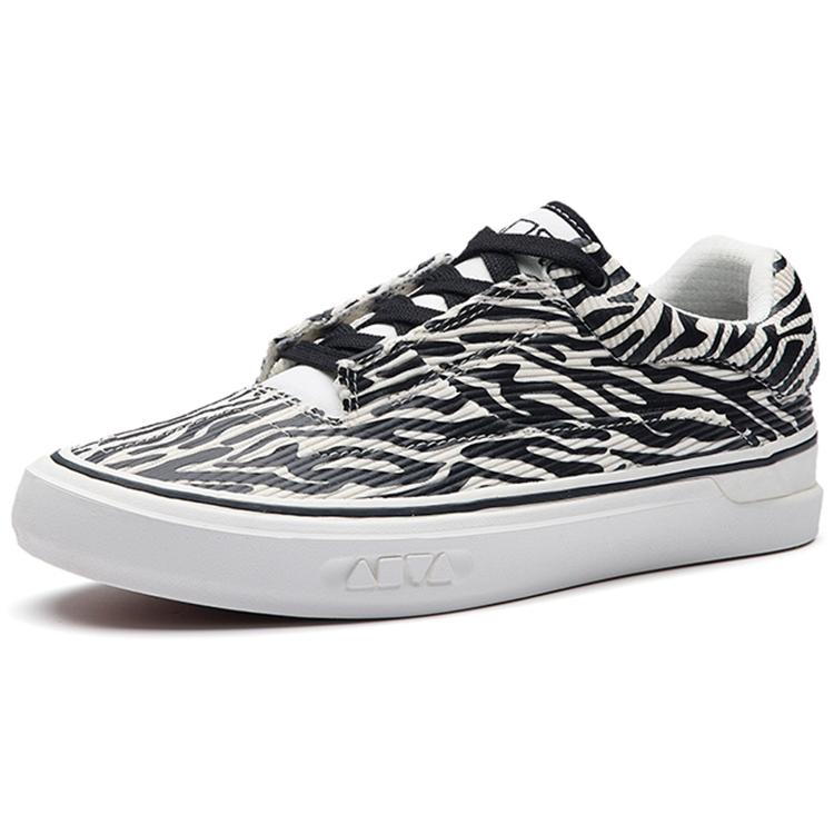 Anta Ao Li Abrasion Resistant Low top Skateboard Shoes Women's Black White 122238013-3