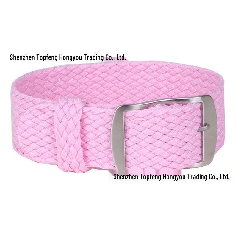 Pulseira de Relógio Impermeável de Malha Perlon Preta - 16mm Nylon Tecido para Crianças e Mulheres, Em Estoque